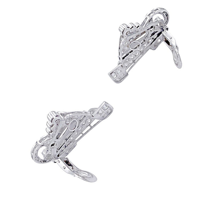 Boucles d'oreilles Boucles d'oreilles vintage, or blanc, platine, diamants. 58 Facettes 32346