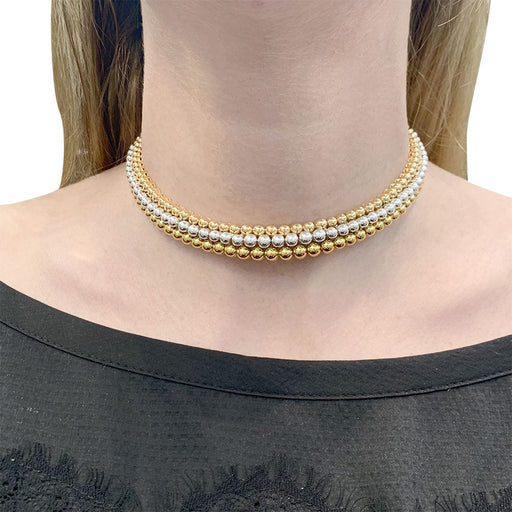 Necklace Boucheron necklace, “Grains de Grains”, three golds. 58 Facettes 33314