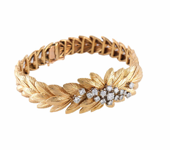 Bracelet BRACELET "FEUILLAGE" OR & DIAMANTS 58 Facettes BO/2200127