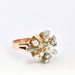 Bague Bague motifs floraux en or rose et diamants 58 Facettes 5620