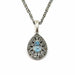 Necklace Vintage blue topaz enamel silver necklace 58 Facettes