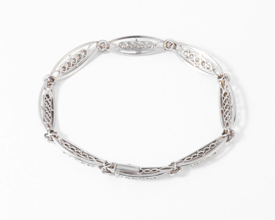 Bracelet Bracelet maillons ovales or et diamants 58 Facettes 0