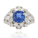 Ring 53 Sapphire and dome diamond ring 58 Facettes 22-234