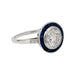 Ring 52 Art Deco style ring, 1.50 carat diamond, sapphires. 58 Facettes 31012