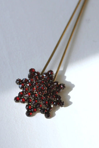 Accessoire Peigne ancien Fleur grenats et vermeil 58 Facettes