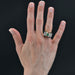 Ring 56 Emerald and diamond tank ring 58 Facettes 22-221