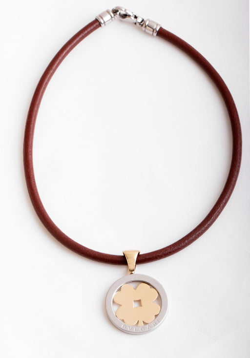 BULGARI Tondo Leather Necklace 58 Facettes 64435-60922