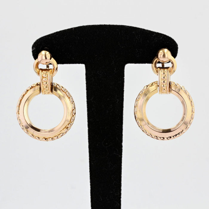 Boucles d'oreilles Boucles d'oreilles anciennes en or rose pendantes 58 Facettes 21-741