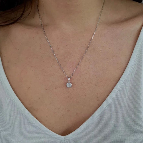 Collier Collier rond en Or blanc & diamants 58 Facettes