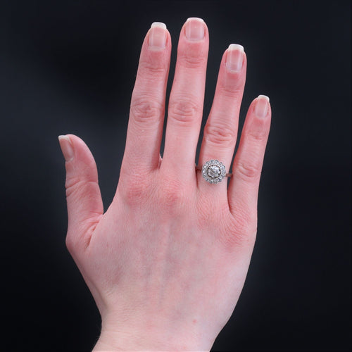 Bague 56 Bague ancienne marguerite de diamants 58 Facettes 22-586