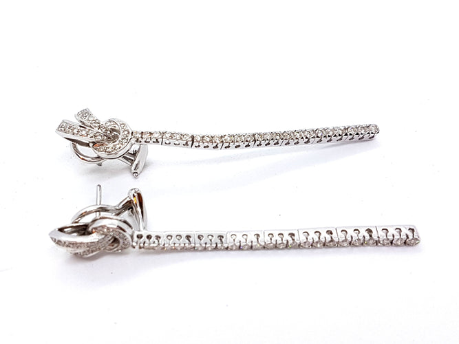 Boucles d'oreilles Boucles d'oreilles Pendants Or blanc Diamant 58 Facettes 06117CD