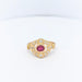 Ring Yellow gold ring with diamonds and rubies 58 Facettes 20019