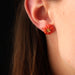 Coral and gold earrings 58 Facettes 23-173