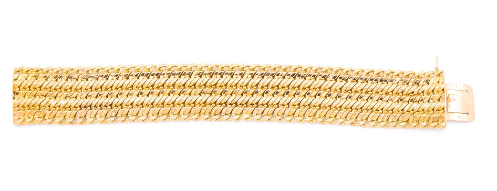 Bracelet Bracelet Maille plate Or jaune 58 Facettes 1692607CN