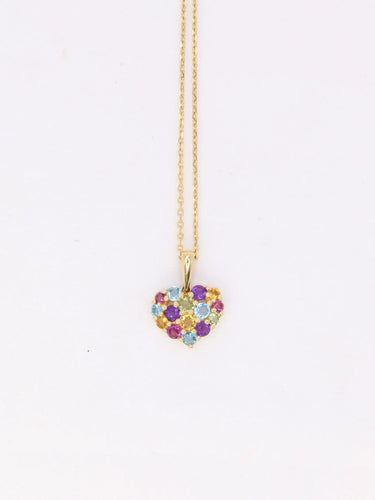 Pendentif Pendentif vintage cœur or pavé de pierres fines 58 Facettes 927