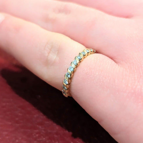 Bague 51 Demi alliance Or jaune Diamants 58 Facettes 28903