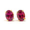 Boucles d'oreilles Boucles d'oreilles rhodolites ovale or jaune 58 Facettes