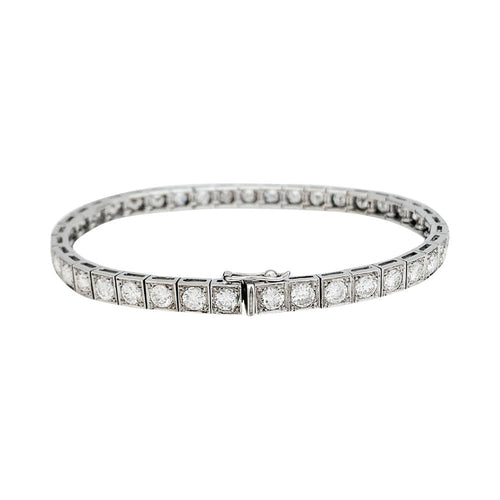 Bracelet Bracelet ligne diamants en or blanc. 58 Facettes 30661