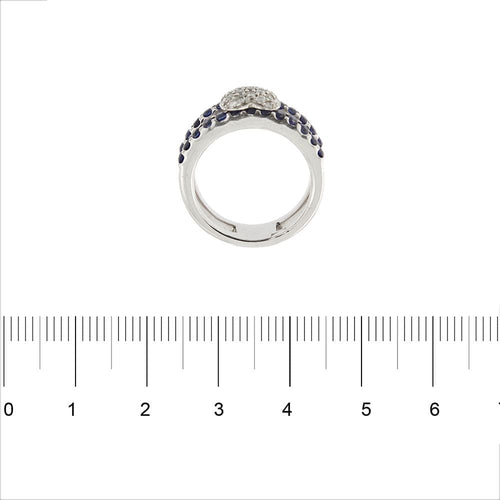 Bague 53 Bague saphirs diamants 58 Facettes 30559