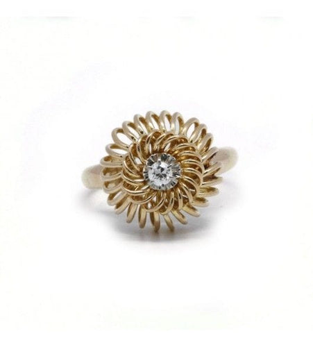 Bague 58 / Jaune / Or 750 Bague Or Platine Et Diamant 58 Facettes 210148R