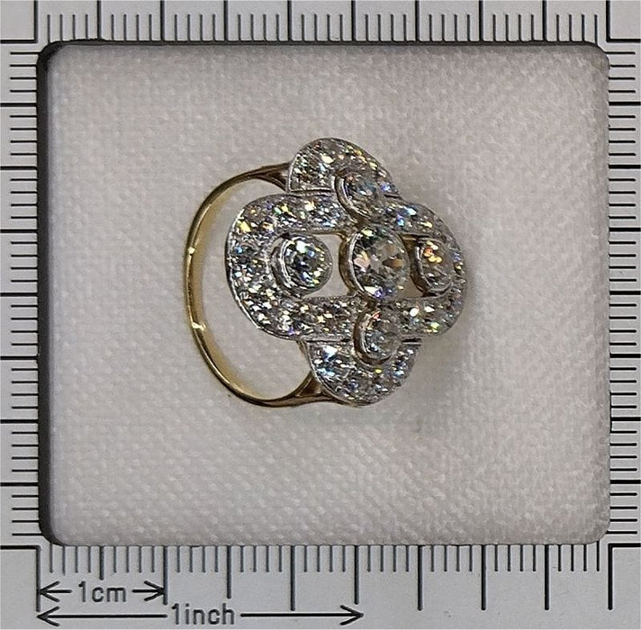 Bague 52 Bague diamants en or et platine des années 1930 58 Facettes 23345-0110