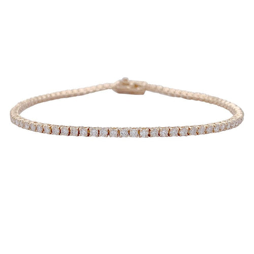 Bracelet Bracelet ligne diamants en or rose. 58 Facettes 32306