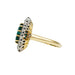 Ring 54 Yellow gold and platinum pompadour ring, 2.70 carat emerald, diamonds. 58 Facettes 30765