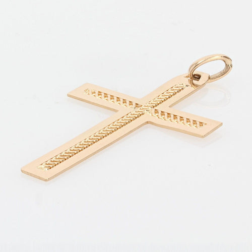 Pendentif Croix ajourée or rose 58 Facettes 16-264