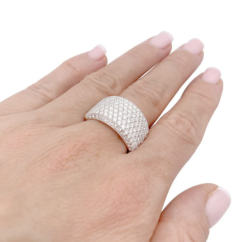 Bague 58 Bague pavage or blanc, diamants. 58 Facettes 33530