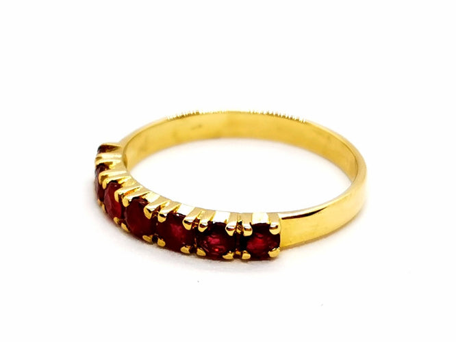 Bague 52 Bague Demie alliance Or jaune Rubis 58 Facettes 1292149CN
