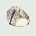 Ring 54.5 ART DECO STYLE RING in PLATINUM with DIAMONDS AND SAPPHIRE 58 Facettes A2456 (anilloFD)