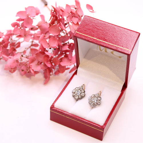 Boucles d'oreilles Dormeuses Napoléon III Diamants 58 Facettes