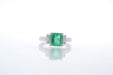 Ring Ring White gold Emerald Diamond 58 Facettes 25422 25390B