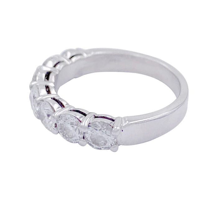 Bague 52 Alliance demi-tour or blanc, diamants. 58 Facettes 32217