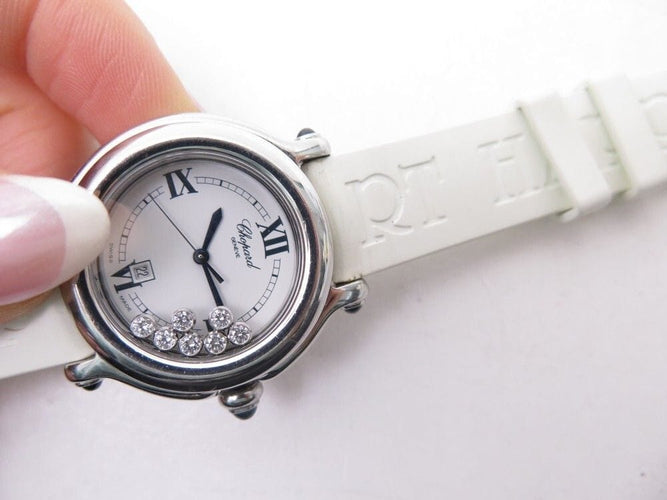 Montre montre CHOPARD happy sport 32mm quartz 7 diamants 58 Facettes 256193