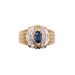 Ring Vintage sapphire and diamond ring in yellow gold 58 Facettes