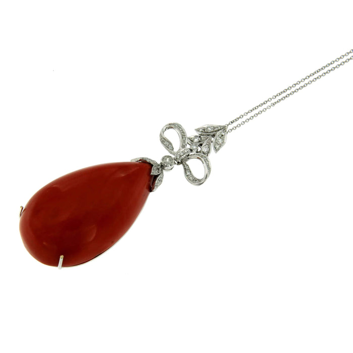 Pendentif Pendentif Diamant Corail 58 Facettes C28