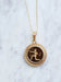 Pendentif Médaille astrologique Sagittaire, or rose et intaille cornaline 58 Facettes