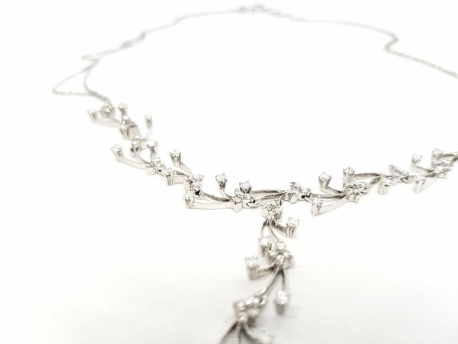 Collier Collier Or blanc Diamant 58 Facettes 06599CD