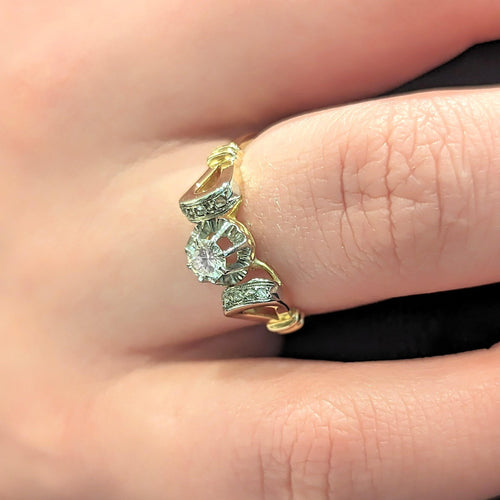 Bague Bague Art déco 2 ors et diamants 58 Facettes 25038