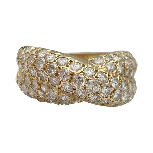 Bague 52 Bague "Croisée" en or jaune et diamants. 58 Facettes 31950
