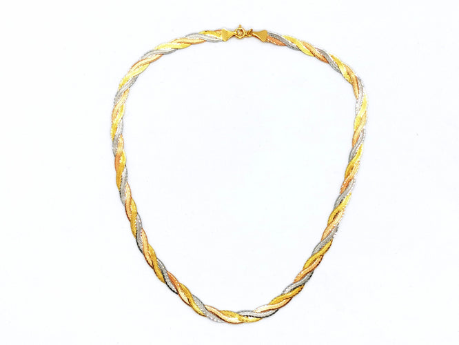 Collier Collier 3 ors Or rose 58 Facettes 1597941CN