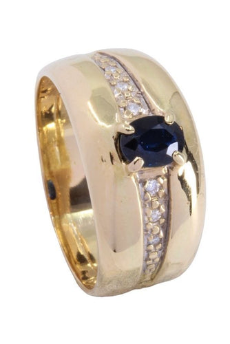 Bague 54 BAGUE MODERNE SAPHIR ET DIAMANTS 58 Facettes 064001