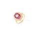 Ring Art Deco style ring Gold Diamonds Ruby. 58 Facettes
