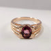 Ring Rose gold ring Diamonds and tourmaline 58 Facettes 5587