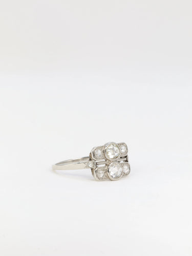 Bague Bague Art Déco Platine et Diamants Taillés en Rose 58 Facettes 448