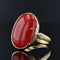 Bague 56 Bague ancienne et son corail rouge japonais 58 Facettes 21-547