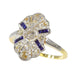 Ring 55 Art Deco Diamond Sapphire Engagement Ring 58 Facettes 23263-0558