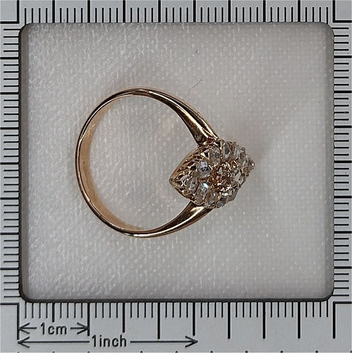 Bague 59 Bague vintage antique en forme de marquise de diamants 58 Facettes 23271-0585