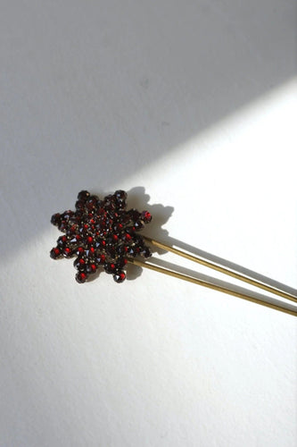Accessoire Peigne ancien Fleur grenats et vermeil 58 Facettes